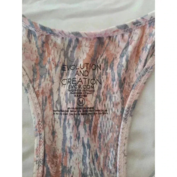 EVOLUTION & CREATION Womens Medium Yoga Stretch Tank Crop Top Snake Print - Picture 2 of 4